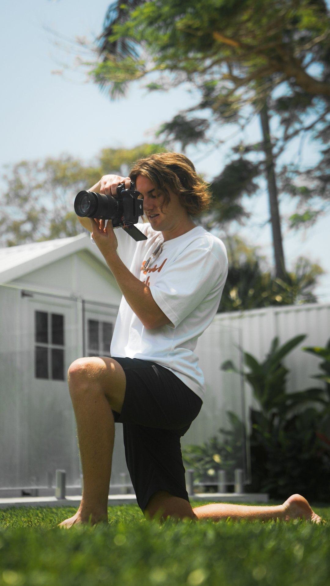 A Social Lab team member shooting on location